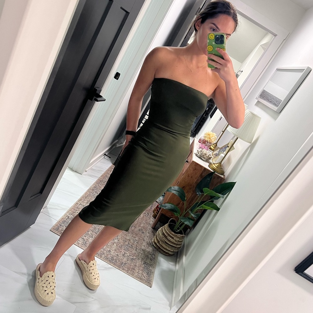Superdown olive green bodycon dress